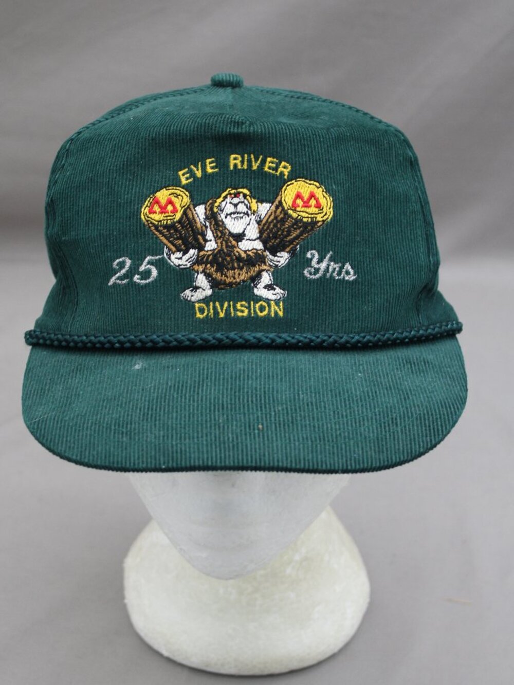 Vintage Corduroy Hat - Eye River Madil 25 Years - Adult Snapback